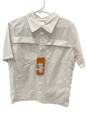 NWT- Blue Quail Size 7 White Short-Sleeve Button-Down Shirt - UPF Sun Protection